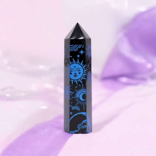 Black Obsidian Point - Mystic Story - Midnight Blue