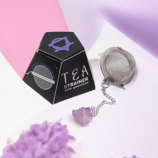 Raw Crystal Gemstone Tea Strainer - Amethyst Cluster